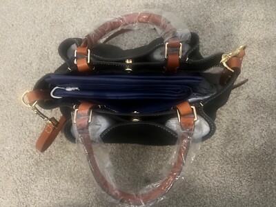 Dooney & Bourke Gretta Brenna Signature Handbag - Navy Blue