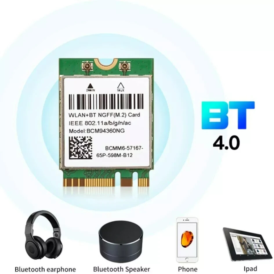 Broadcom BCM94360NG M.2 NGFF Wireless Card Network Bluetooth 4.0  