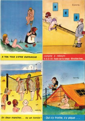 Lot De 30 Cartes Postales Vintage Signées LASSALVY - Humour Érotique - Occasion