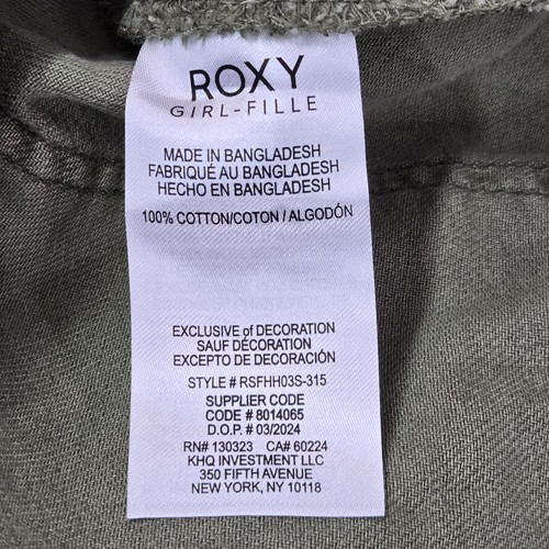 Roxy Girls Jumpsuit XL Green Logo Embroidery Button Embroidered NWT - Picture 3 of 14