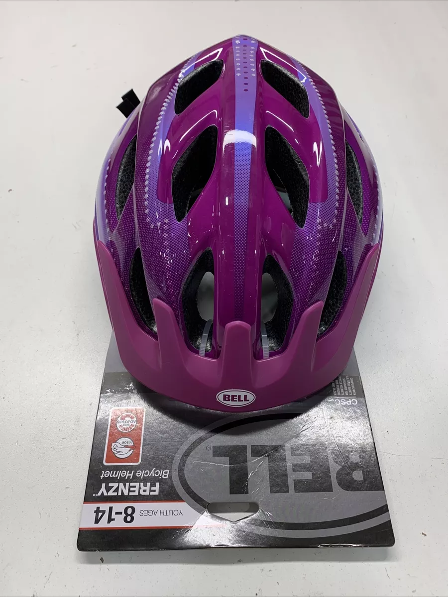 Bell Frenzy Bicycle Youth Ages 8 14 Bangle Bike Helmet Adjustable Purple NEW