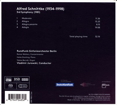 RUNDFUNK-SINFONIEORCHESTER BERLIN / VLADIMIR JUROWSKI ALFRED SCHNITTKE: 3RD SYMP