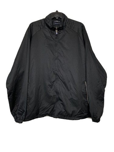 full zip golf jacket back pouch wind 