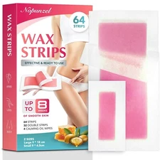 Wax Strips: 64 Strips - Waxing Strips - Body Wax Strips for Hair Removal..03/27