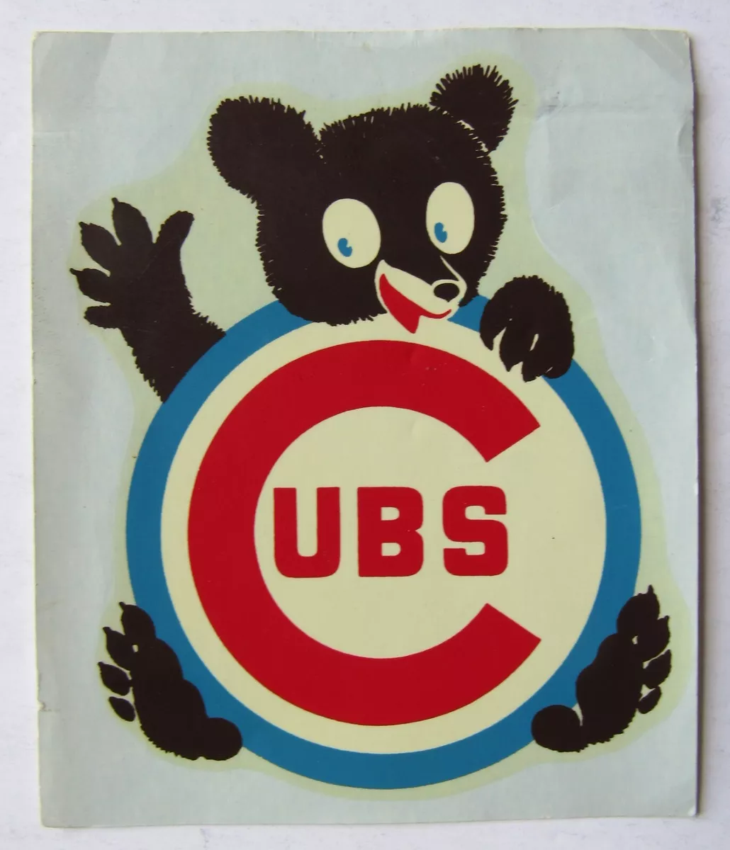 Vintage 1950s MLB Chicago Cubs Decal Baseball Sticker - Unused Old Logo