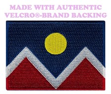 DENVER COLORADO FLAG PATCH EMBROIDERED SOUVENIR w/ VELCRO&reg; Brand Fastener