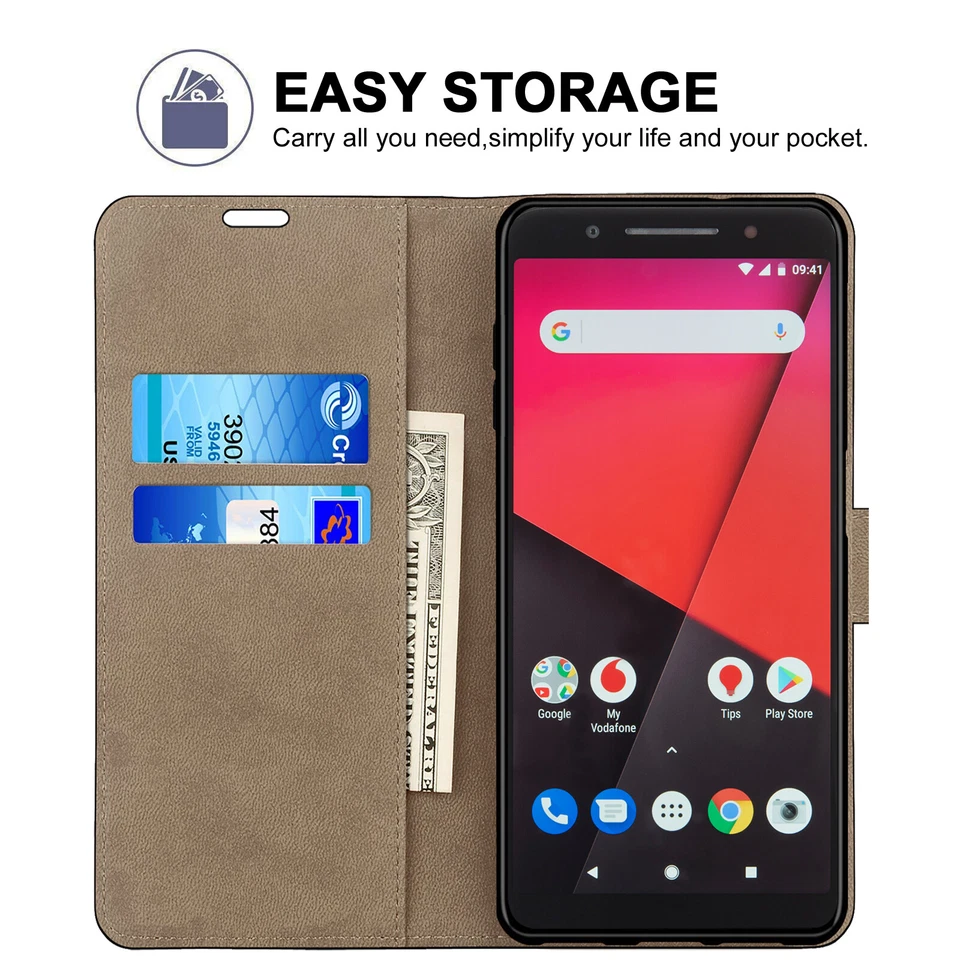 Funda Para Vodafone Smart V10 X9 N8 E8 Abatible Cuero Antigolpes Billetera Teléfono Cubierta Foto 3 de 4
