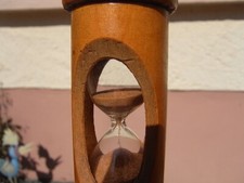 "Antike Jugendstil ~ Eieruhr " Holz & Glas " Sanduhr um 1900 