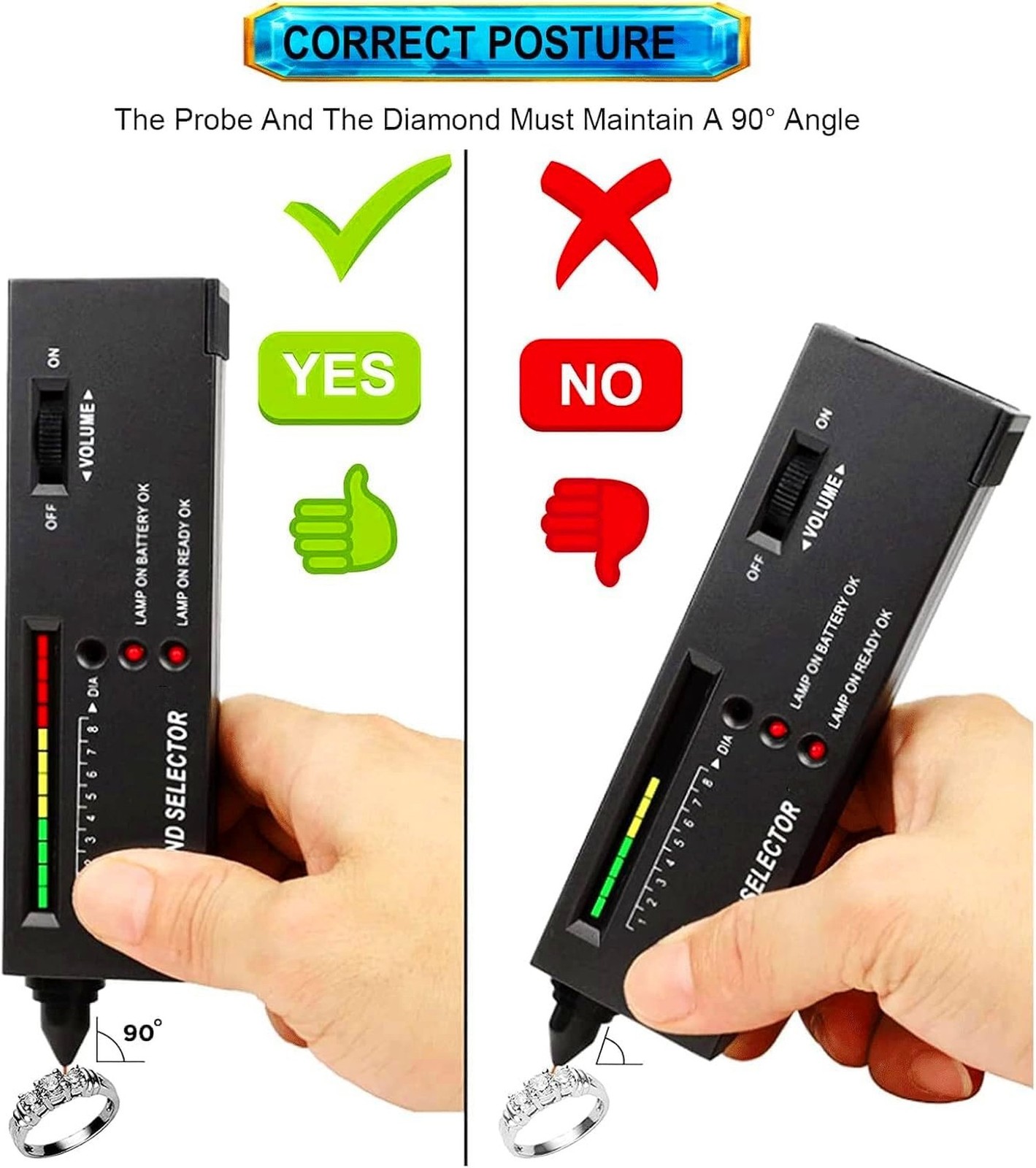 Professional Diamond Tester Pen, High Accuracy Jewelry Diamond Tester, Electr...