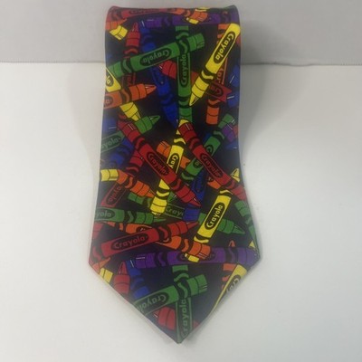 Vintage Crayola 1999 Binney & Smith Men s Multicolor Crayons Tie L56.5'' W4''