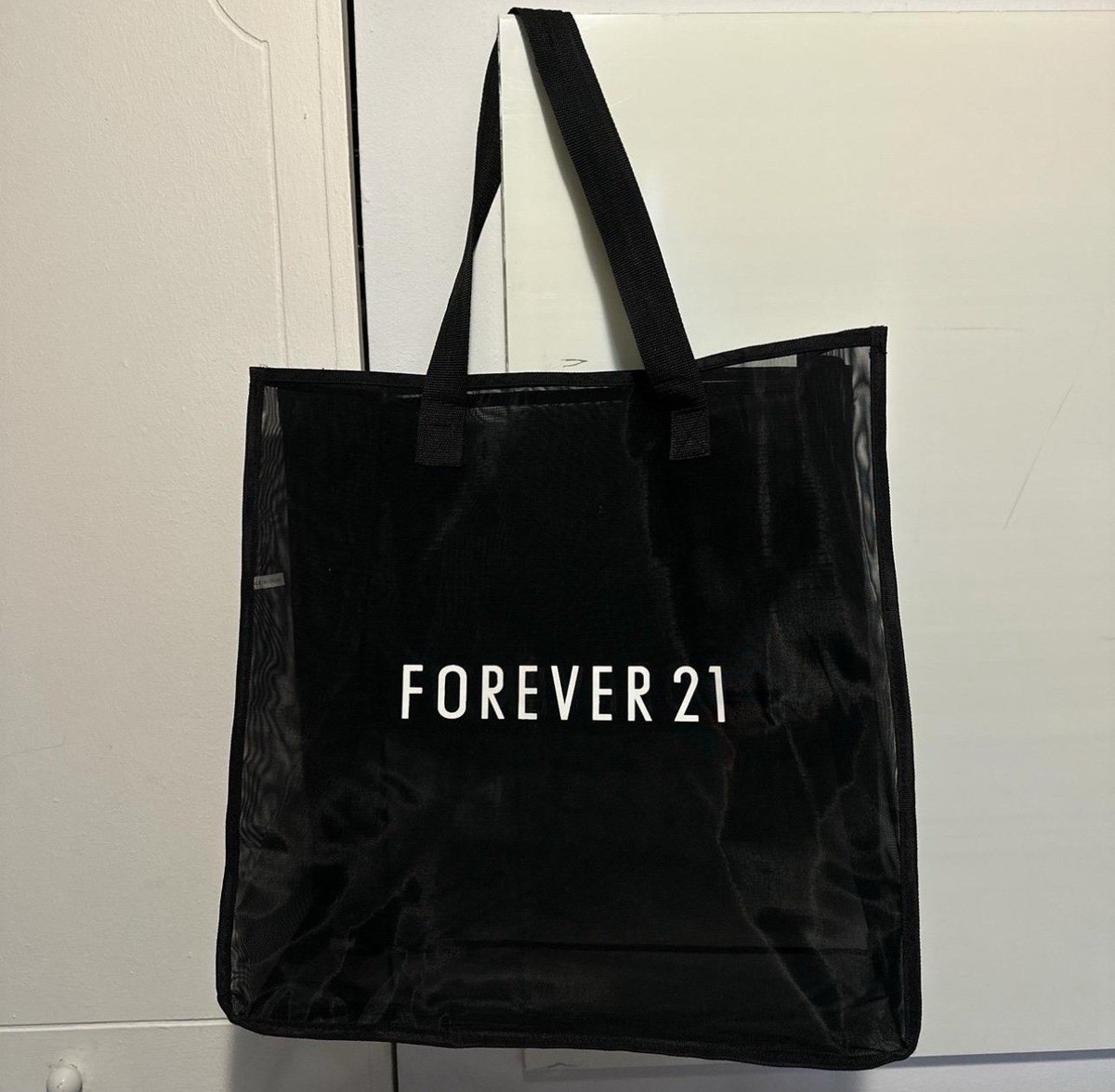 Forever 21 Black Mesh Ultra Large Tote Bag