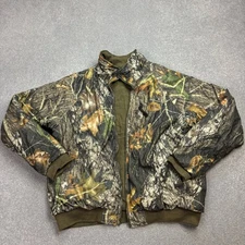 RealTree Jacket Adult Large Brown Workwear Hunting Camo Padded Bomber Mens*