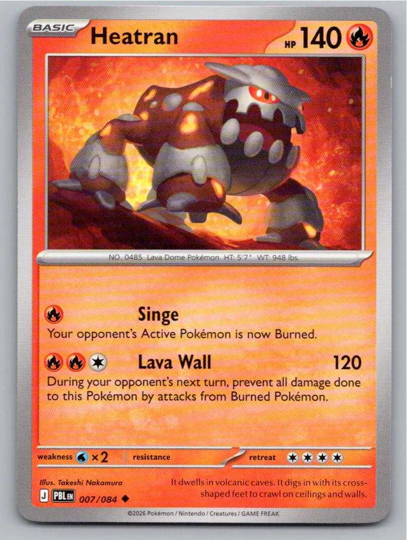 2026 POKEMON HEATRAN PITCH BLACK 007/084 UNCOMMON NM A6376 FREE S&H