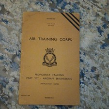  1958 Air Training Corps Profficiency Part D Aircaft  Engineering Publications