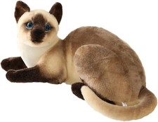 Siamese Cat Stuffed Animal, Shorthair Cat Realistic Plush Cat Stuffed Toy, U.S