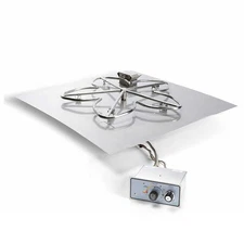 HPC Fire Flame Sense Gas Fire Pit Kit, 18x18in. Pan 12in. Torp Burner, LP Bulk