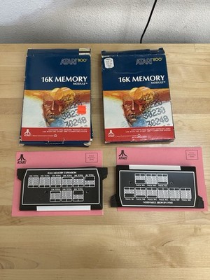 ATARI 16K MEMORY MODULE for ATARI 800 CX 853  PAIR - CIB