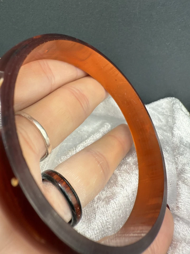 Винтажный акриловый браслет Brown Swirl 8,5 дюйма - Изображение 4 из 4