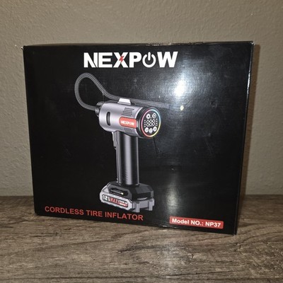 NEXPOW NP37 Tire Inflator Portable Air Compressor, Black New Open Box
