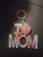 Custom I Love Mom Keychain Can Combine With Others