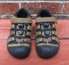 Keen Newport H2 Kids Tan Black Leather Hybrid Hiking Sandals Shoes US 11