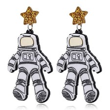 coadipress Astronaut Earrings for Women Unique Cute White Acrylic Cartoon Ast...