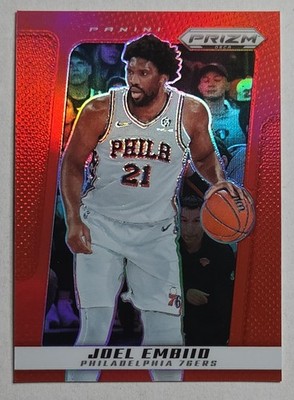 2024-25 Panini Prizm Deca - Joel Embiid #196 Red Prizm 21/199 Jersey #  Match