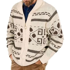 Mens Knit Jeffery Zip Up Sweater Big Lebowski Cardigan Adult New Movie Costume