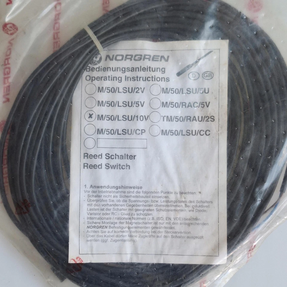 Norgren M/50/LSU/10V Magnetic Reed Switch 10–240VAC/10–170VDC, 10 m Cable, IP66 - Image 3 of 3