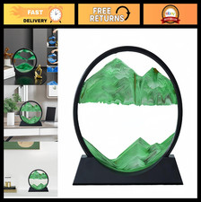 "3D Moving Sand Art Picture - Round Glass Deep Sea Sandscape for Relaxing Home O