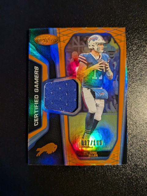 2019 Certified Josh Allen Certified Gamers CG-JA Orange Mirror /199 Player-Worn