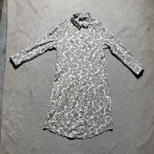 MG Silk Collection Dress Womens Small Cheetah Print Button-Up Collared 100% Silk