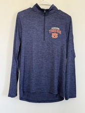 Auburn Tigers Navy Blue Half Zip Loose Fit Performance Long Sleeve Top Sz M NWT