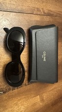 Celine Triomphe Oval Women Sunglasses Black Gold Authentic