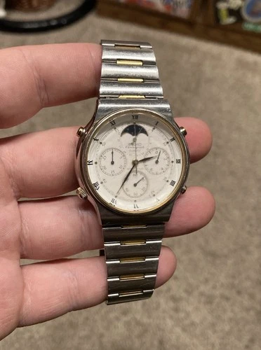 Vintage Seiko Moonphase Chronograph Ref 7A48-7009 A5 Two-Tone Need Serviced
