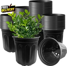 60 Pack 1 Gallon Flexible Plant Nursery Pots Black Plastic Plant Pots with Holes