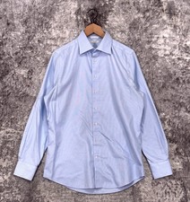 Suitsupply Dress Shirt 15.5 Mens Traveller Slim Fit Jacquard Long Sleeve Button