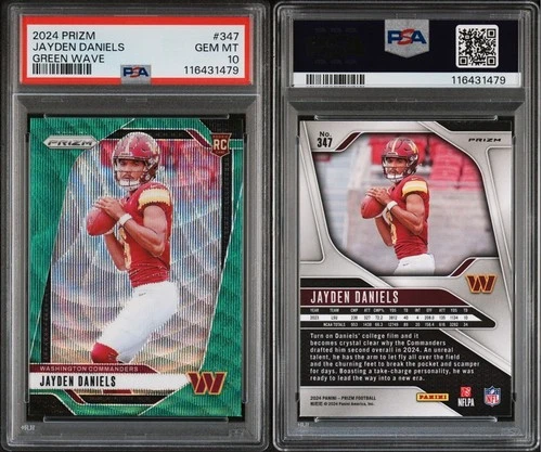 2024 Prizm - Jayden Daniels - Green Wave - PSA 10