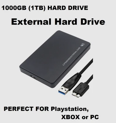 1TB 1000GB 1 TB 1000 GB for PC External Hard Drive PS4/PS5 Windows MAC UNBRANDED