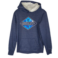 Hurley Diamond Logo Sherpa Hooded Sweatshirt Size Large