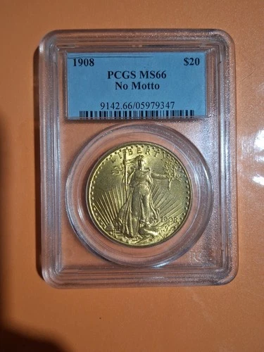 1908 $20 St Gaudens Gold Double Eagle w/Motto MS-66 PCGS