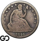 1846 Seated Liberty Half Dollar, Tall Date Variety