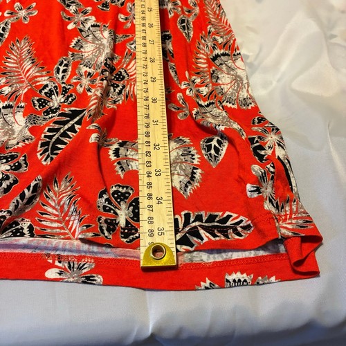 Joe Fresh Red Floral Hawaiian Black Sleeveless Shift Dress Women US L 100% Rayon - Picture 9 of 10