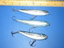 Lot of 3 Lucky Craft Sammy Topwater Lures Silver Blue