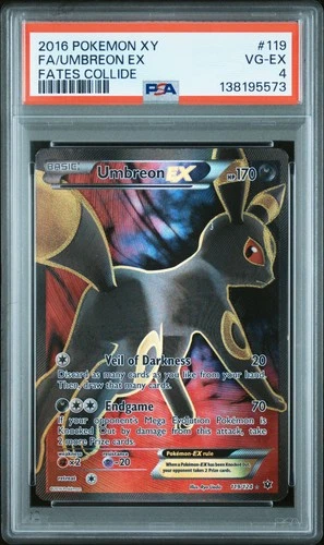 2016 POKEMON XY FATES COLLIDE #119 FULL ART/UMBREON EX PSA 4