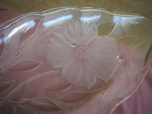 Pretty Vintage Lead Crystal Glassware Serving Platter * Dream Poppy Design. - Picture 5 of 13
