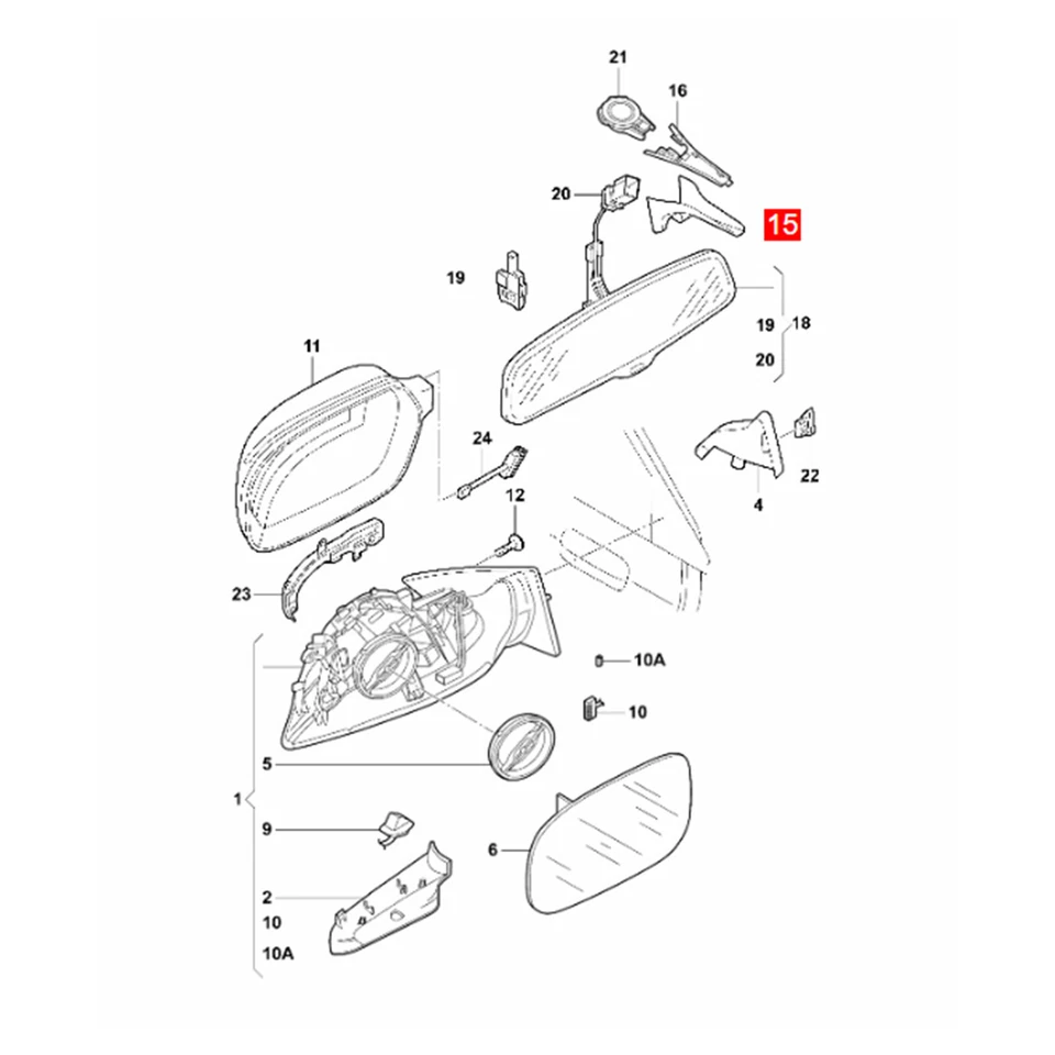 Front Overhead Rear View Mirror Cover Cap Trim Replace for Audi Q5 2009-2012 - Image 2 of 4