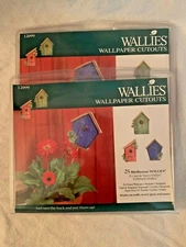 LOT OF 2 NIP Wallies Prepasted Wallpaper Cutouts 25 BIRDHOUSES 12099