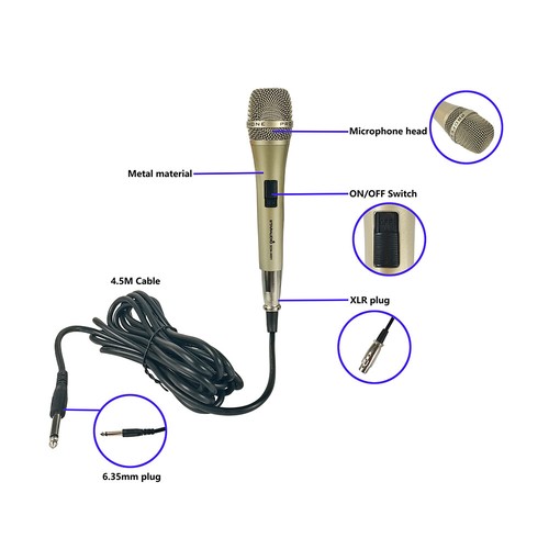 14-Channel Audio Mixer Console Stage Mixing Dynamic Wire Karaoke DJ Microphone - Picture 11 of 12