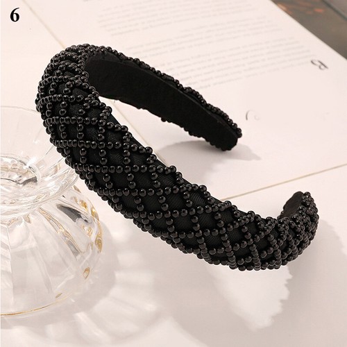 Accesorios para el cabello barroco blanco negro perla diadema brillante diadema ancha Lux ♡ - Imagen 17 de 19